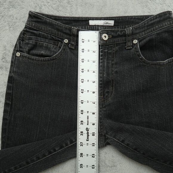 Chico's Platinum Jeans Women's 0 US-4 Gray Mid-Rise Abalone Skinny 29.5" Inseam - Picture 6 of 14